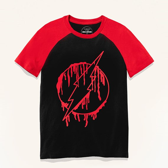Black Red Flash Raglan T-Shirt