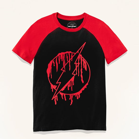 Black Red Flash Raglan T-Shirt