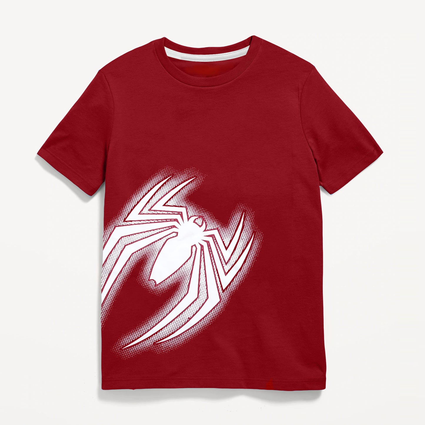 Maroon White Spider Graphic T-Shirt