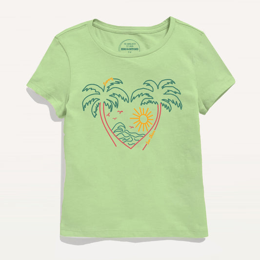 Mint Green Tropical Print T-Shirt