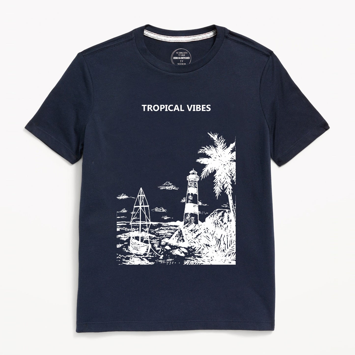 Navy Tropical Vibes T-Shirt