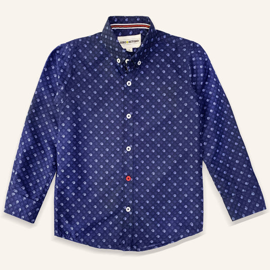 Navy Blue Button-Up Shirt