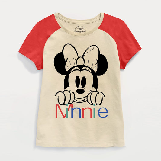 Beige & Red Minnie Raglan T-Shirt