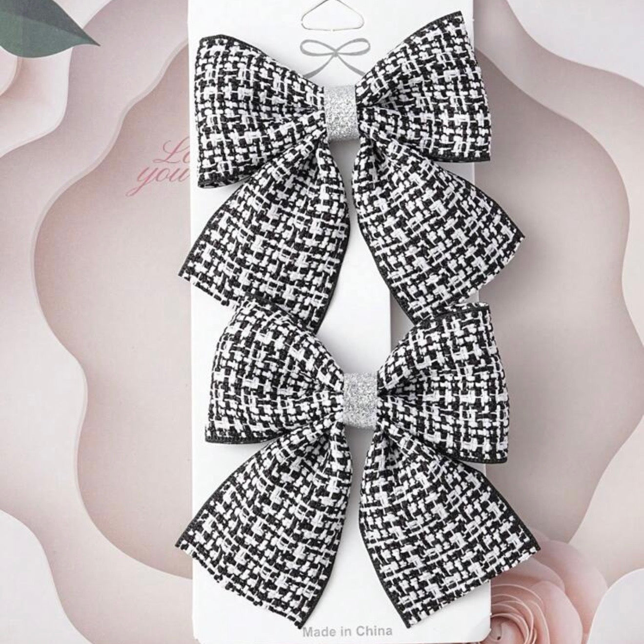 Checkered Plaid Bow Decor hairclip