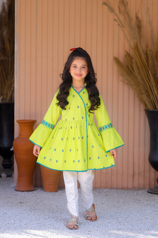 Lime Yellow Embroidered Top