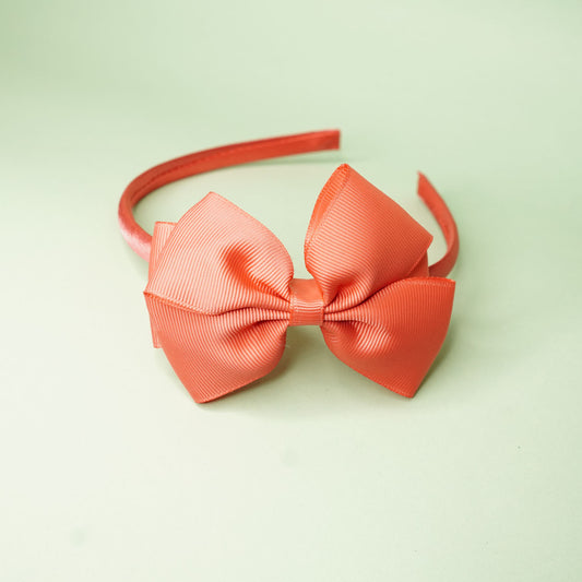 Peach bow headband