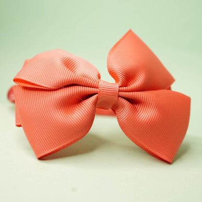 Peach bow headband