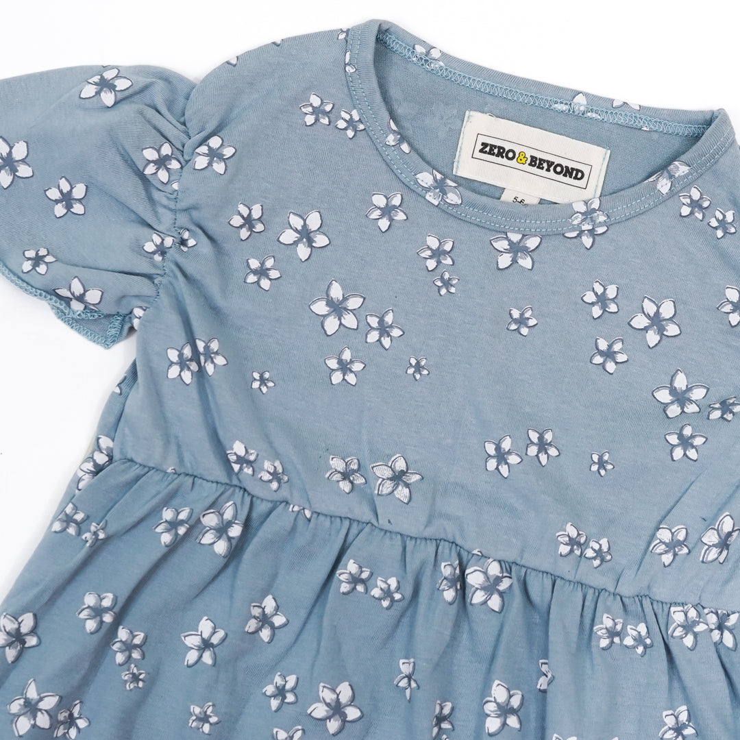 Bluish Gray Floral Dress