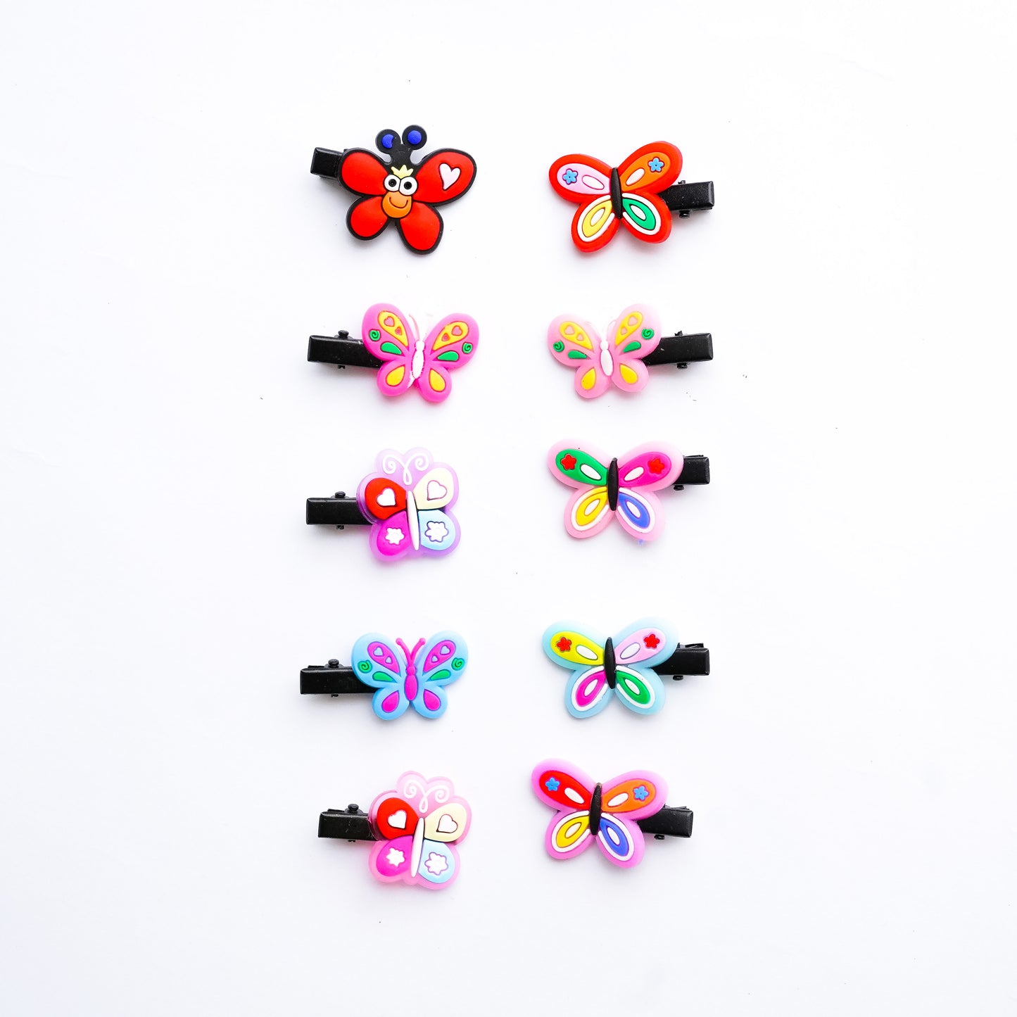 Multicolor silicon butterfly hairclips