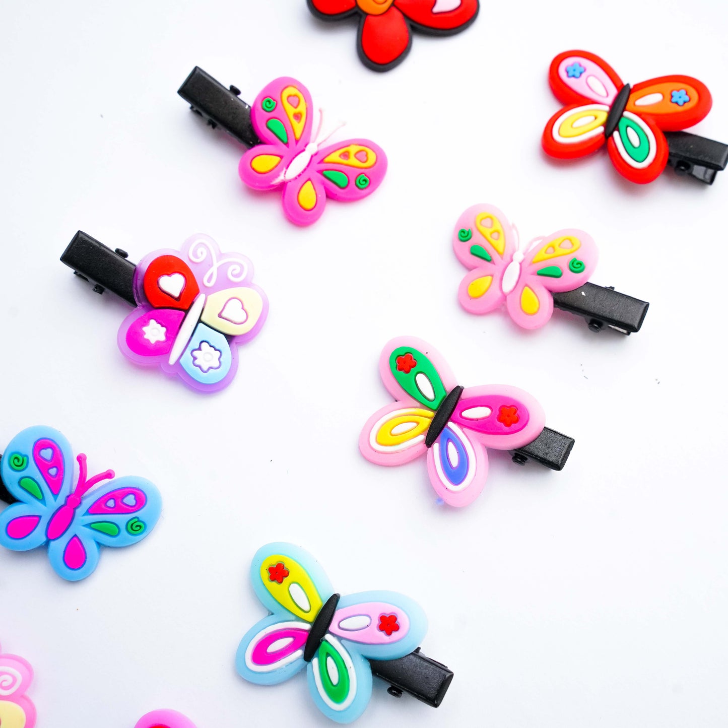 Multicolor silicon butterfly hairclips