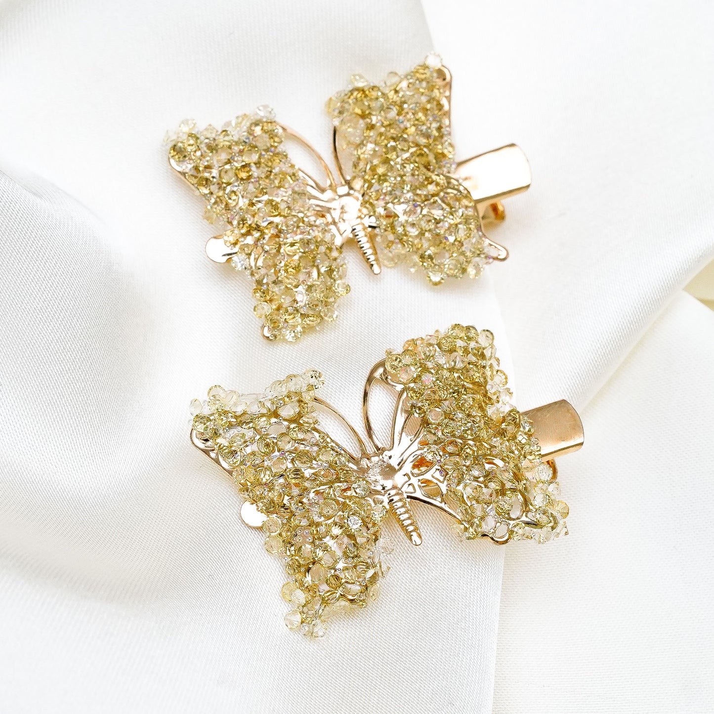 Golden rhinestone Hairclips