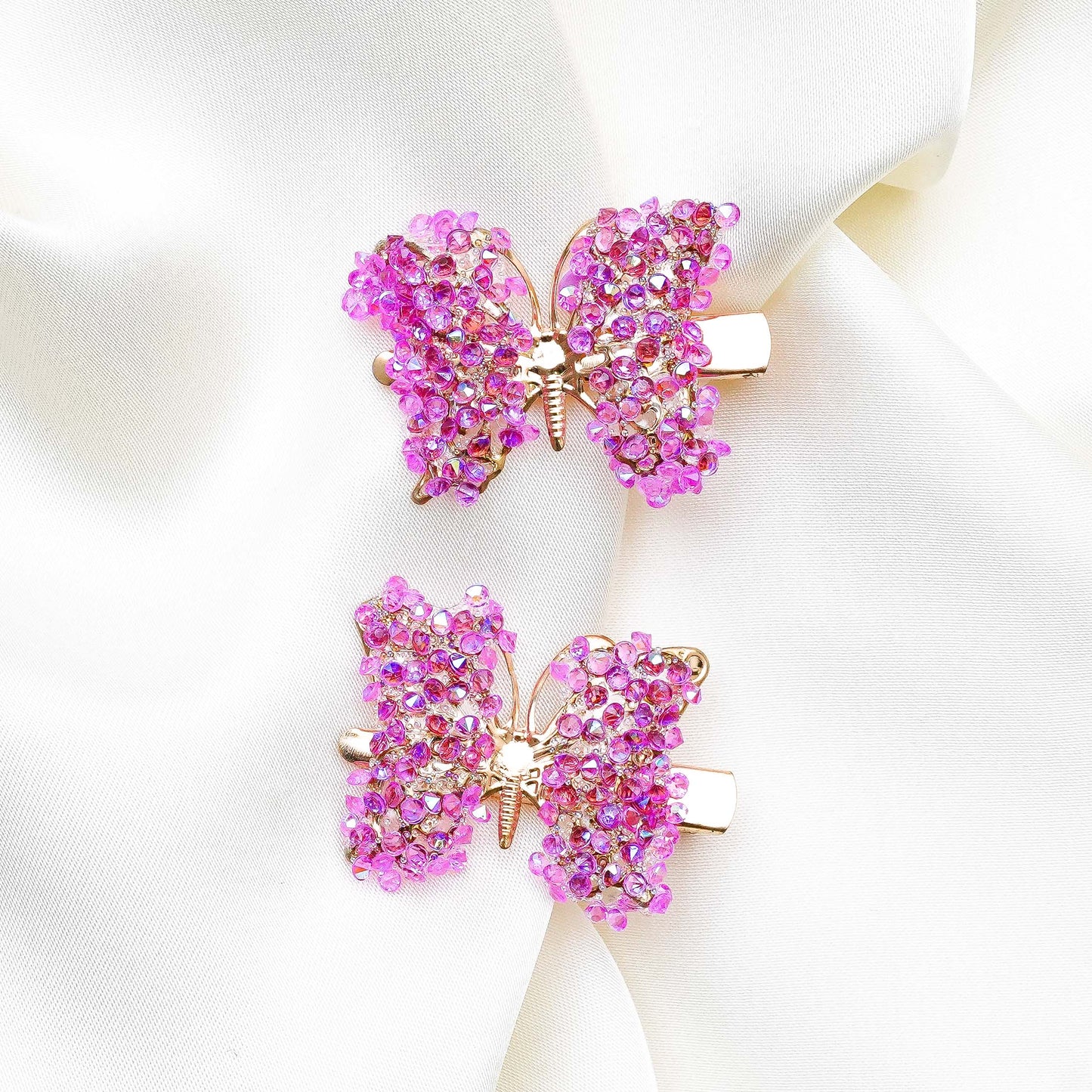 Purple rhinestone Hairclips