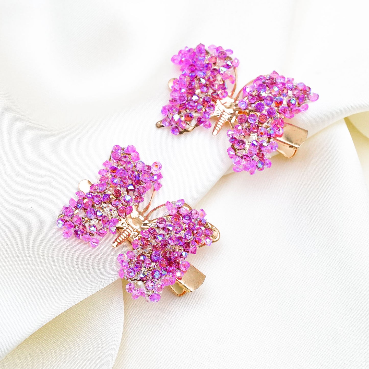Purple rhinestone Hairclips
