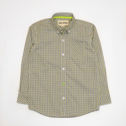 Green Checkered Button-Up Shirt