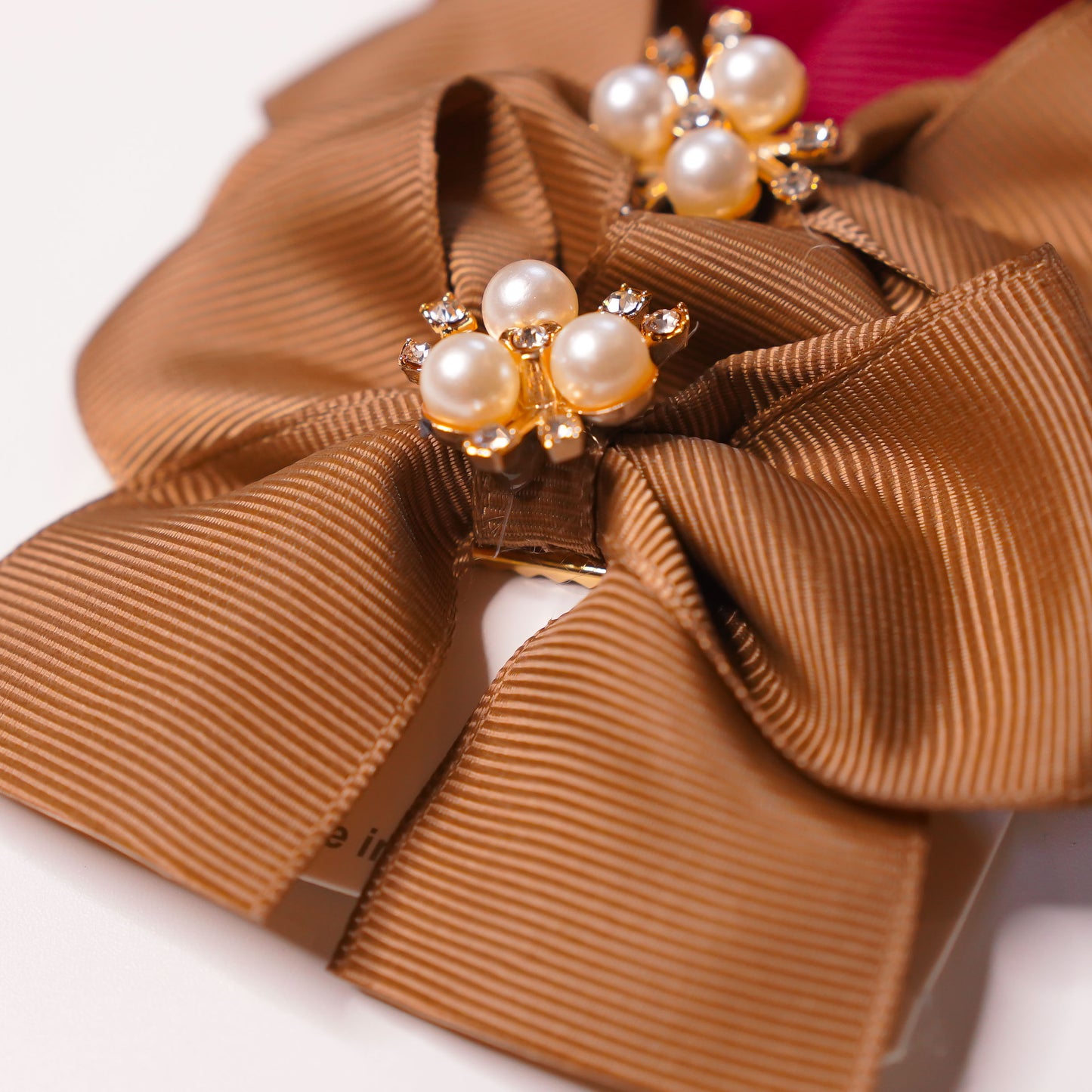 premium brown bow hairclip