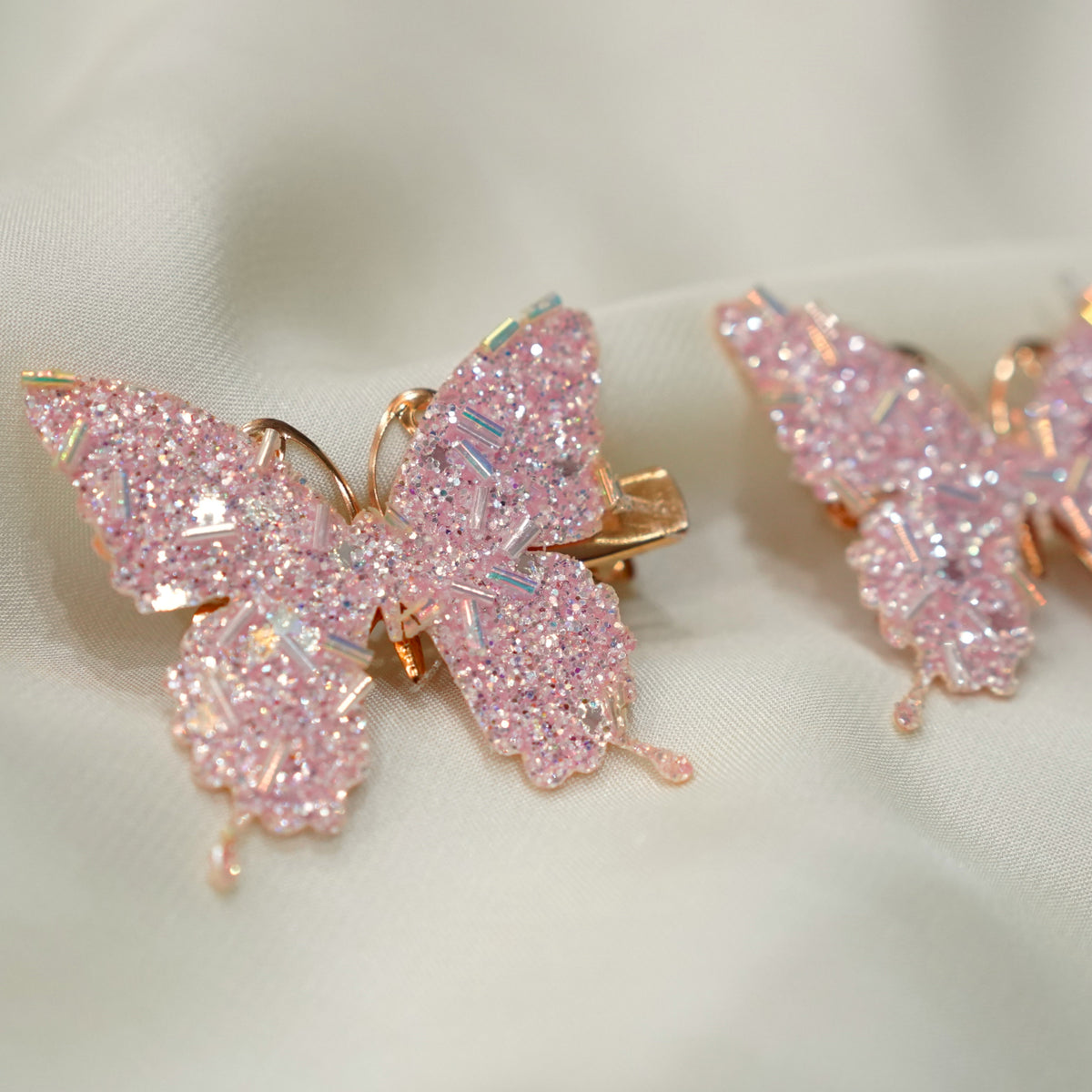 Pink Butterfly Metal Hiarclip