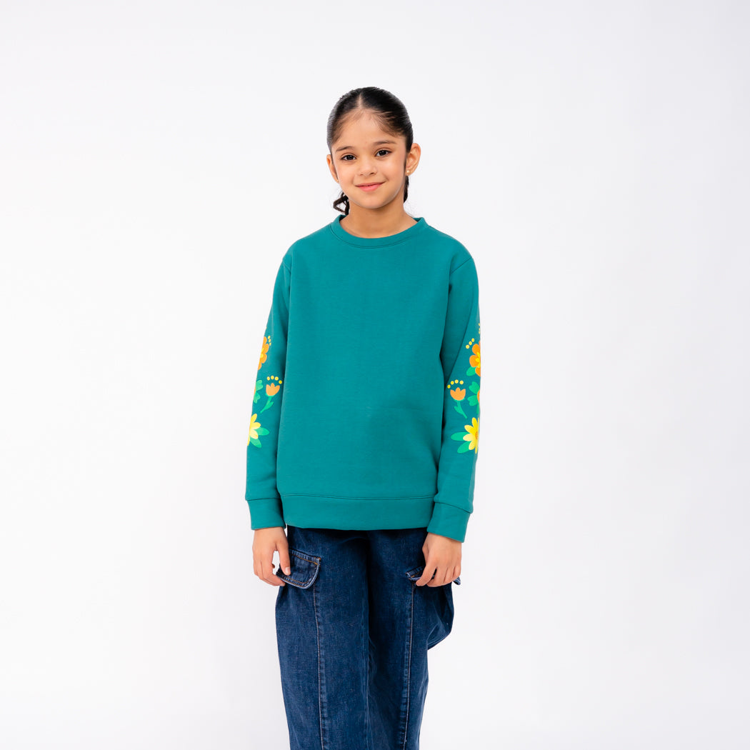 Floral Sleeves Sweatshirt