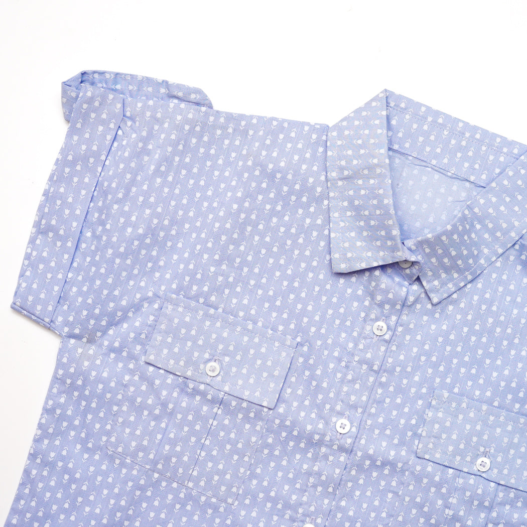 Blue Flower Printed Top