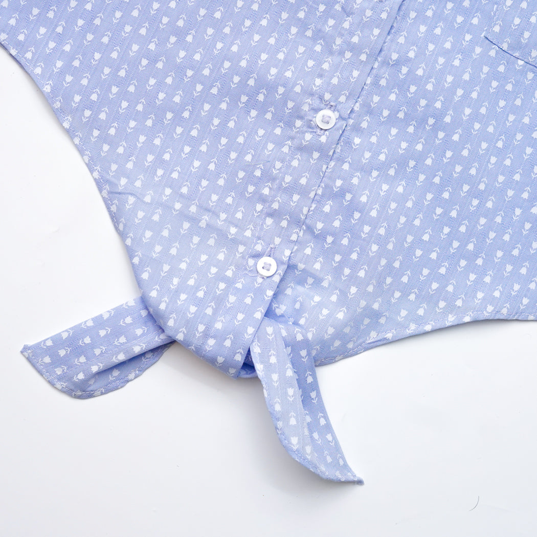 Blue Flower Printed Top