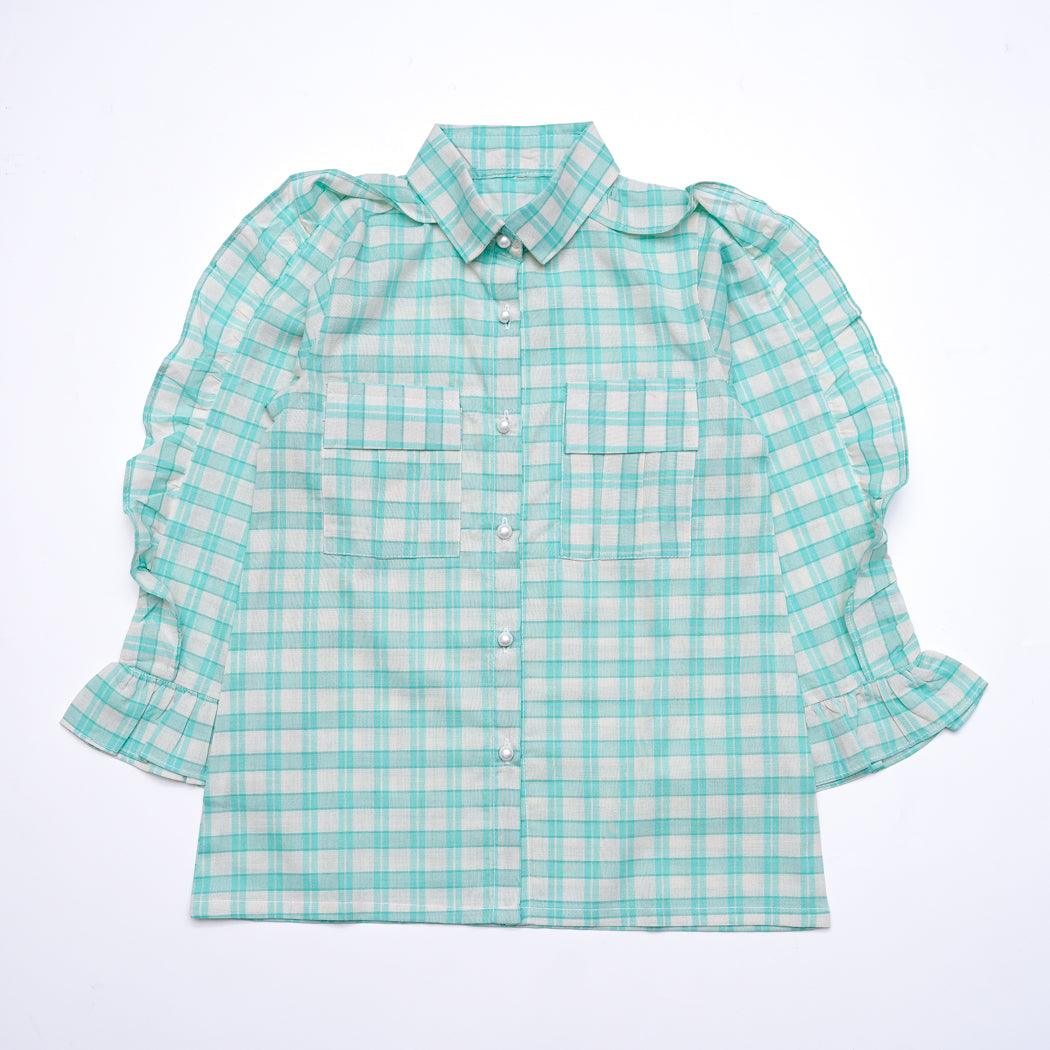 Green Check Frill Shirt