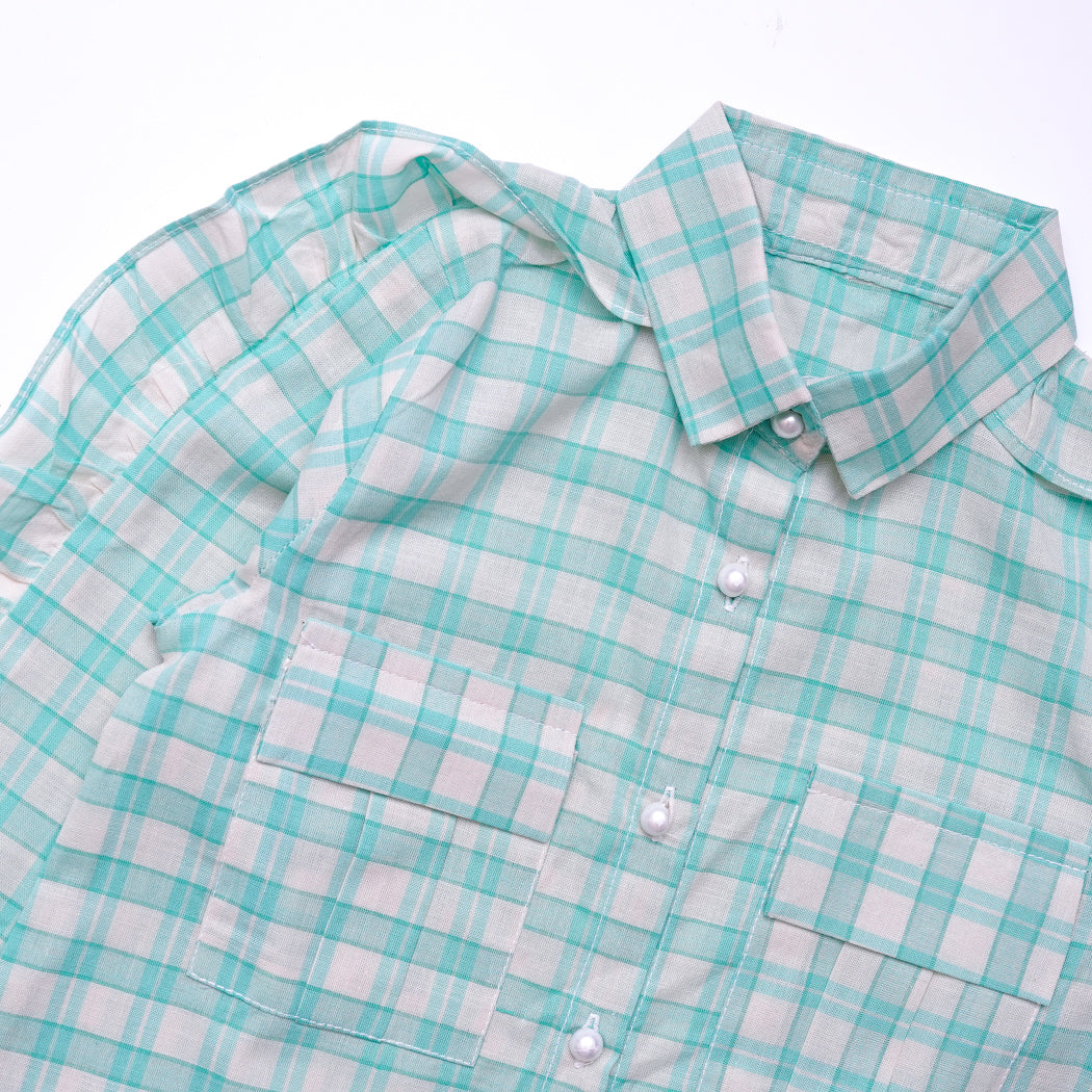 Green Check Frill Shirt