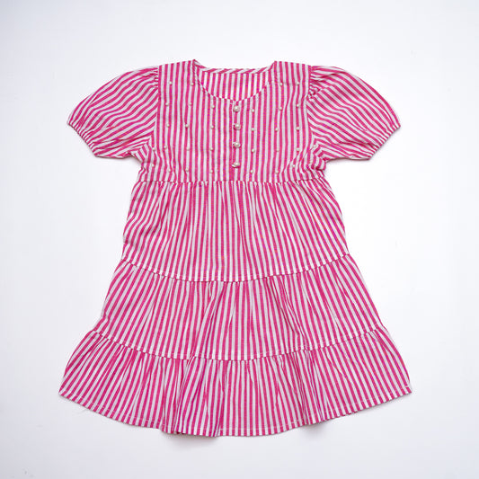 Red & White Striped Dress