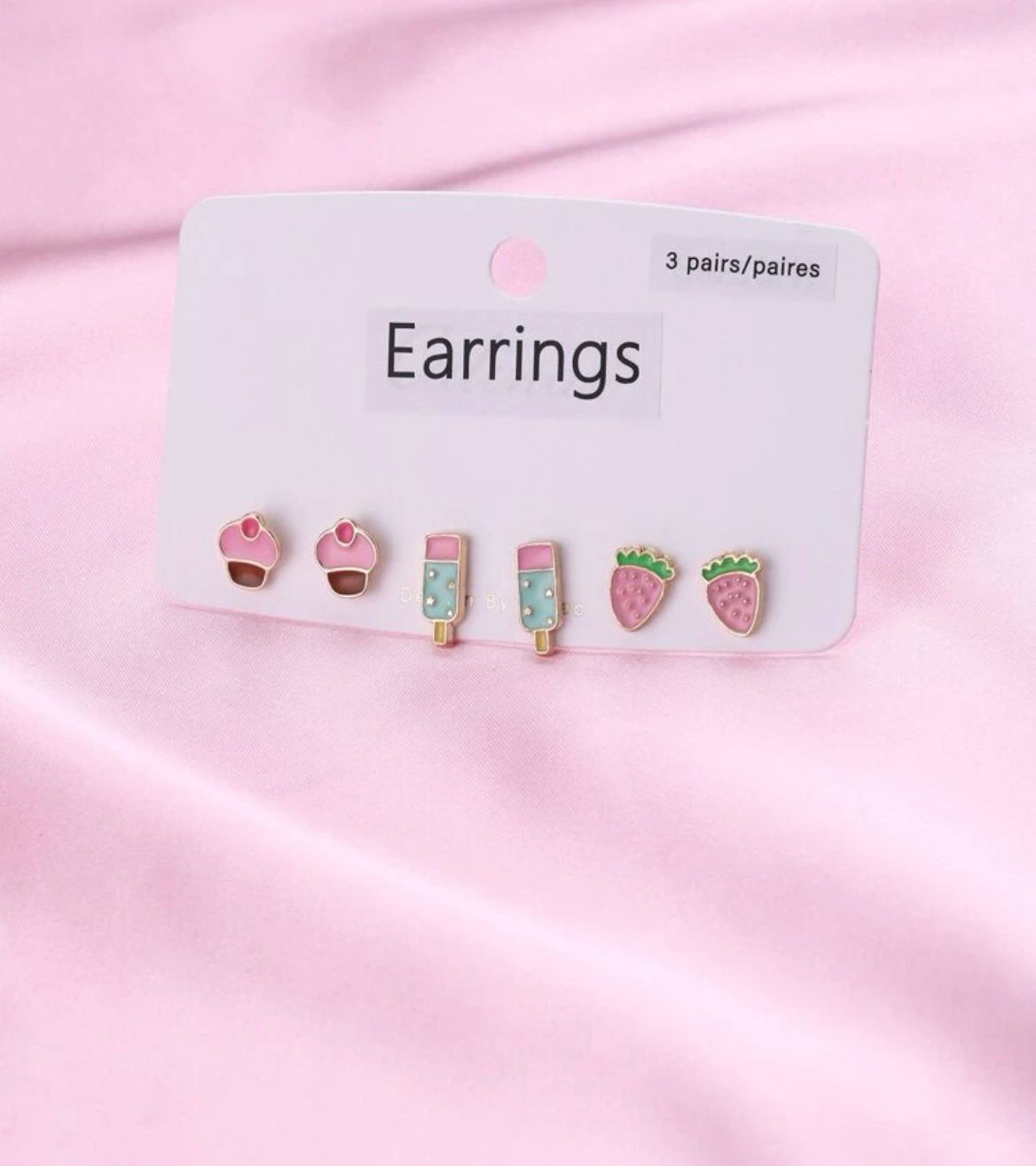icecream & strawberry stud earings