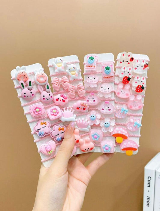 Assorted Rabbit Hair Tie (Pack of 10)