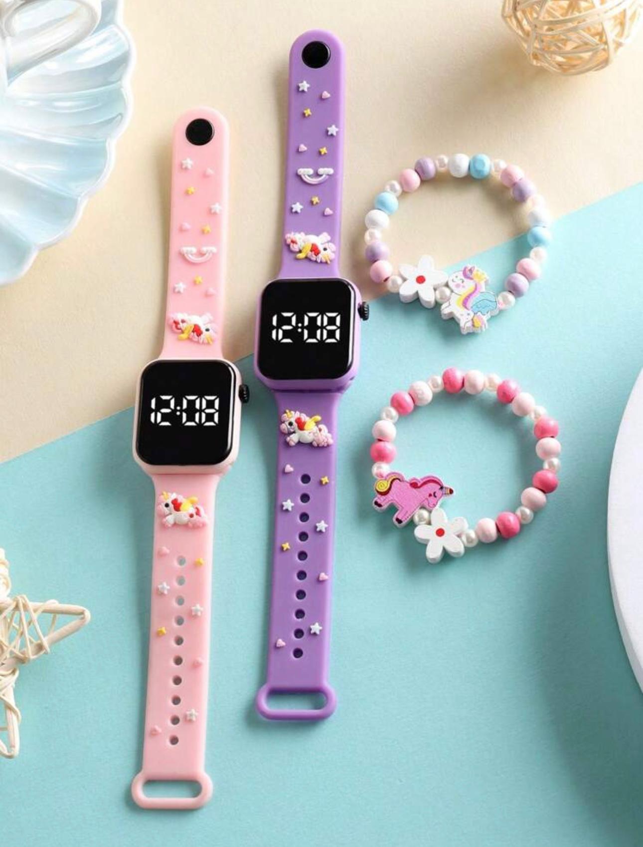 Unicorn Smartwatch with Beaded Bracelet