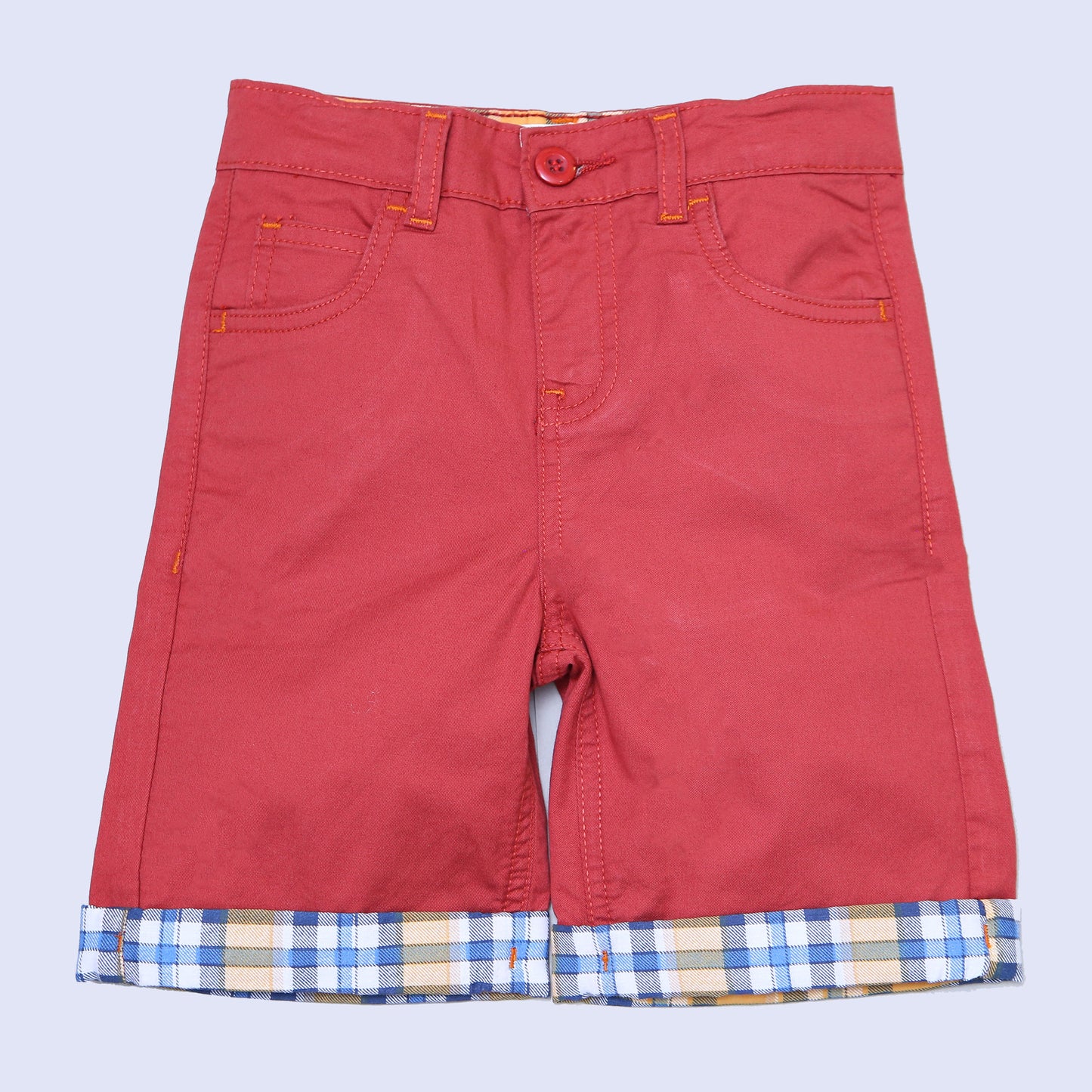 Kids Red Twill Shorts