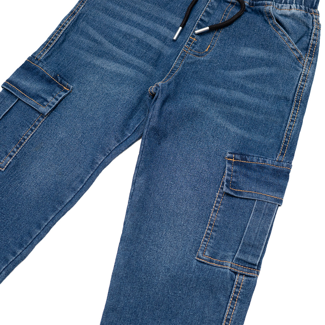 Boys Black 6 Pocket Jeans