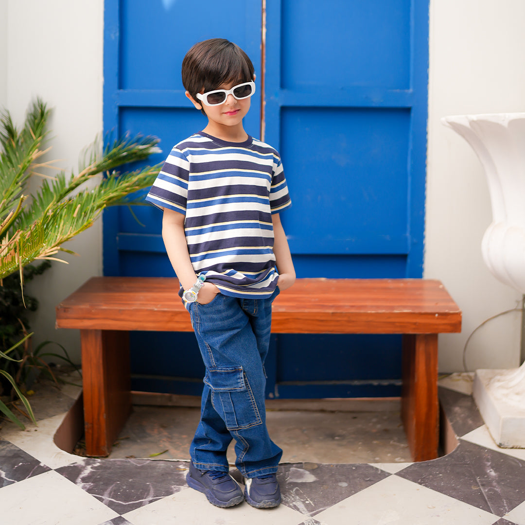 Blue & White Striper T-Shirt