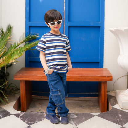 Blue & White Striper T-Shirt