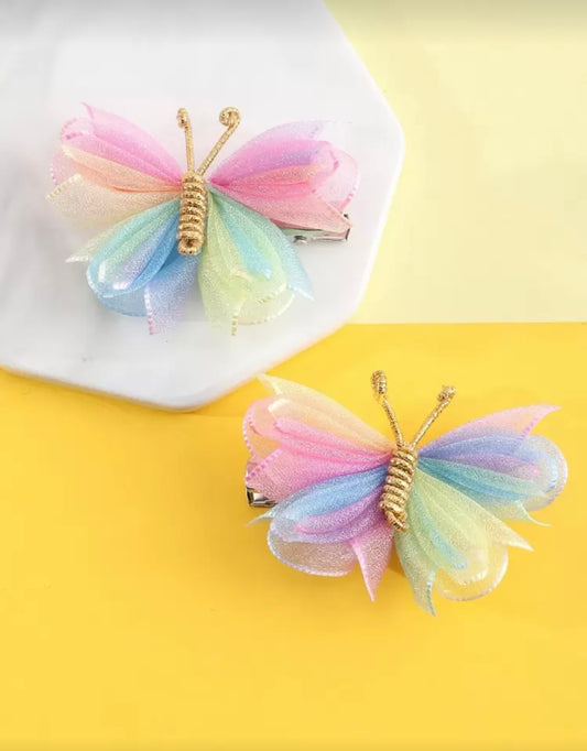 Multicolor Butterfly Hair Clips