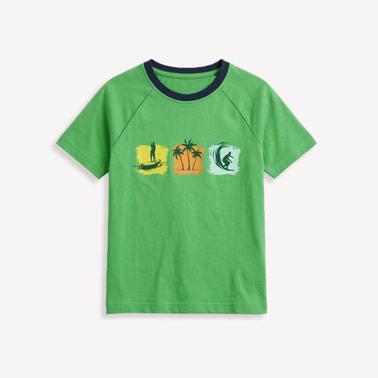 Green Surfing Graphic T-Shirt