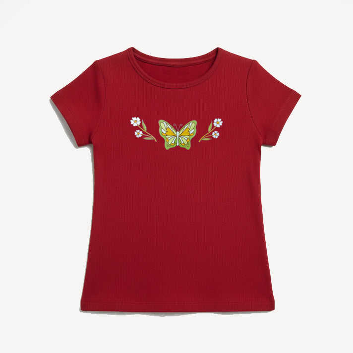 Maroon Butterfly T-Shirt