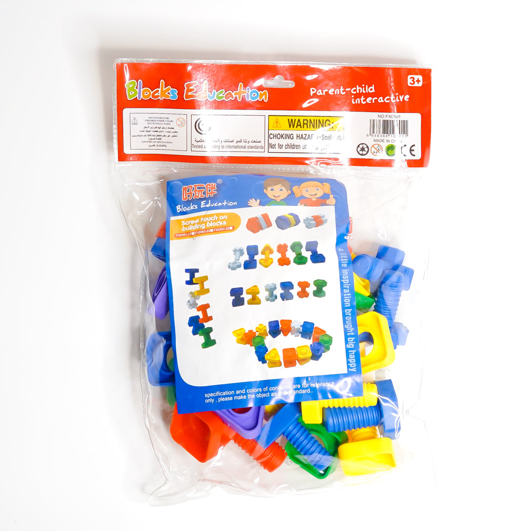 Educational building screw blocks