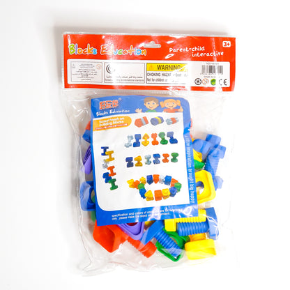 Educational building screw blocks