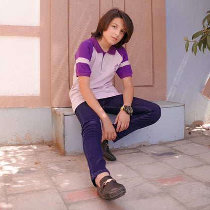 Purple Raglan Polo