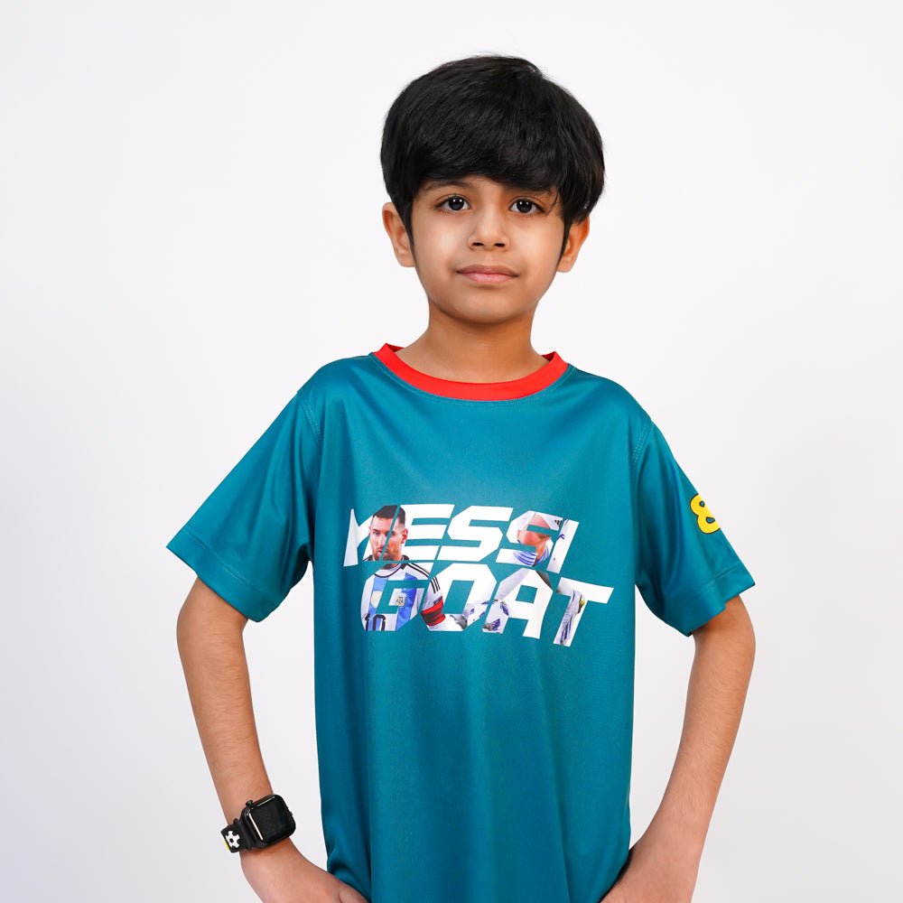 MESSI GOAT Teal Sports T-Shirt