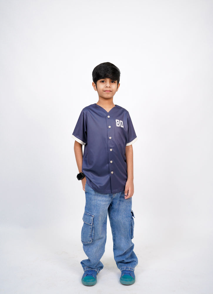 Kids Grey Baseball Jersey T-Shirt