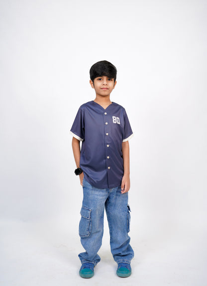 Kids Grey Baseball Jersey T-Shirt