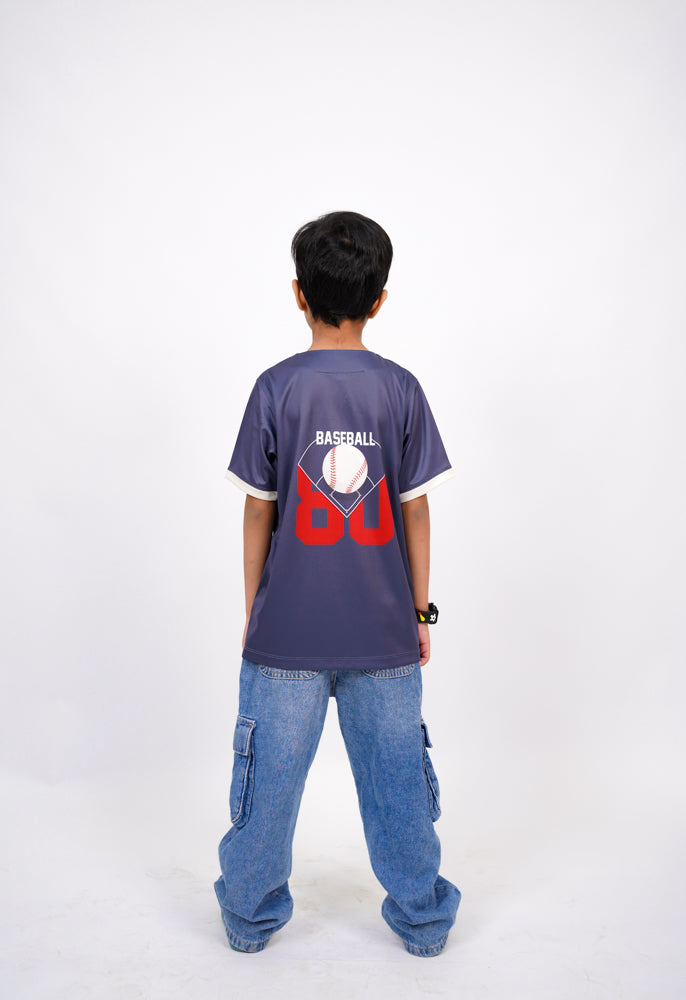 Kids Grey Baseball Jersey T-Shirt