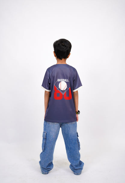 Kids Grey Baseball Jersey T-Shirt