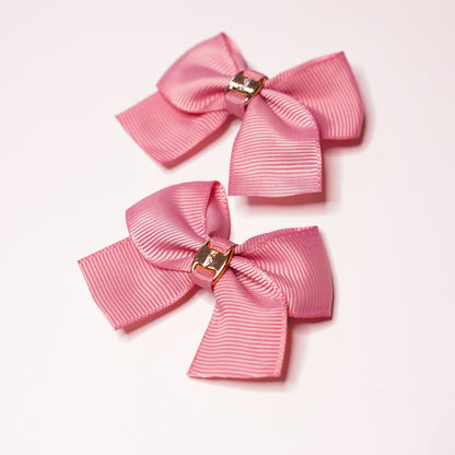 Premium pink bow hairclip