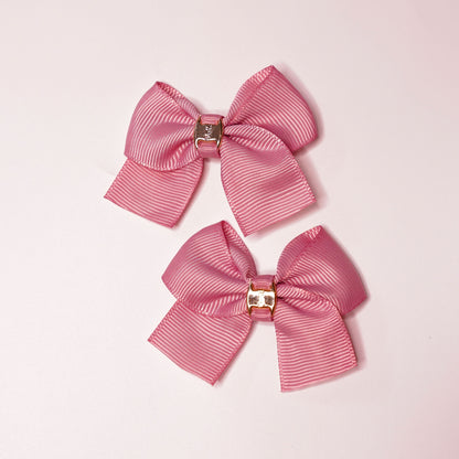 Premium pink bow hairclip