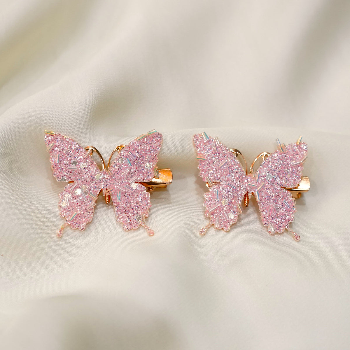 Pink Butterfly Metal Hiarclip