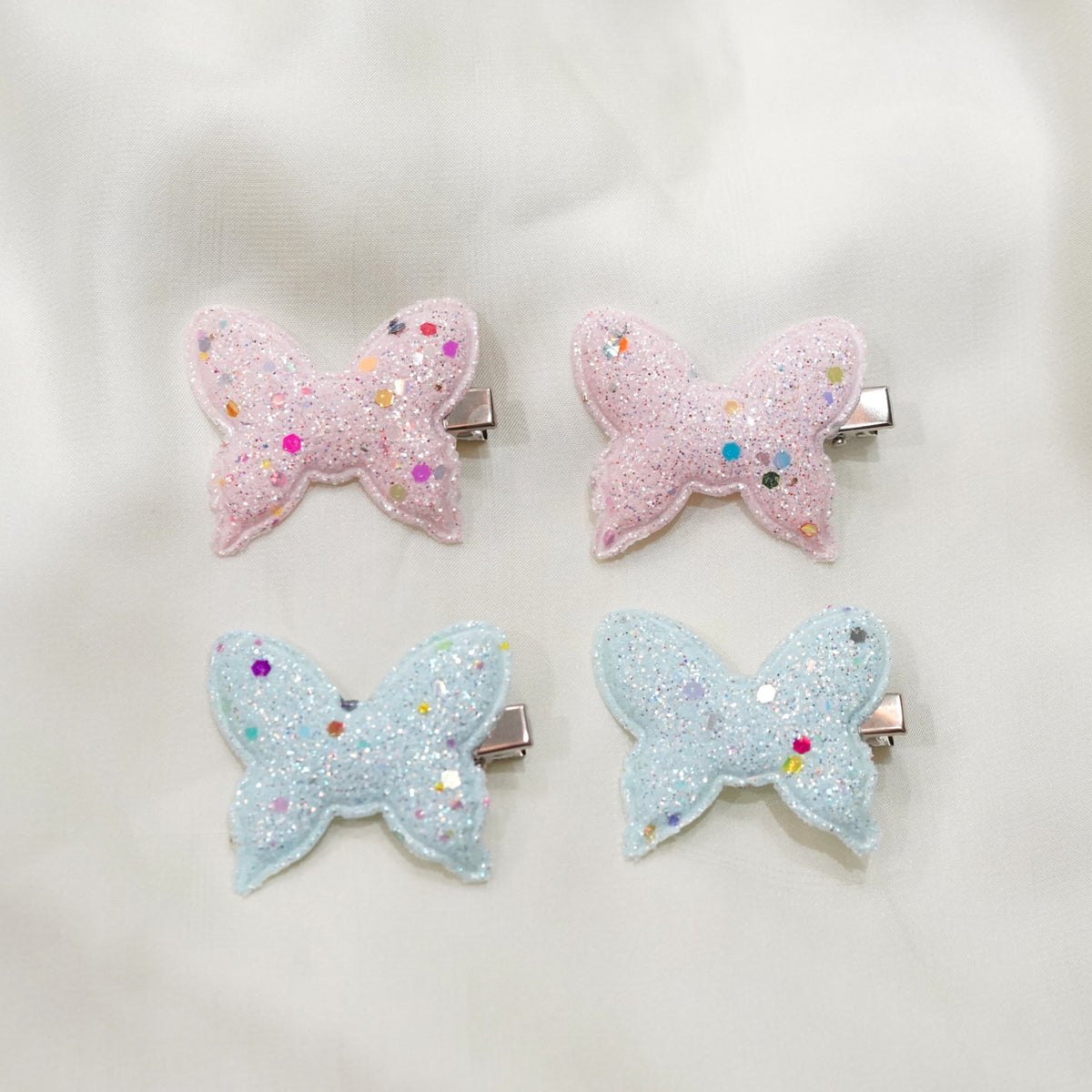 Pink & Aqua Shiny Butterfly Hairclip