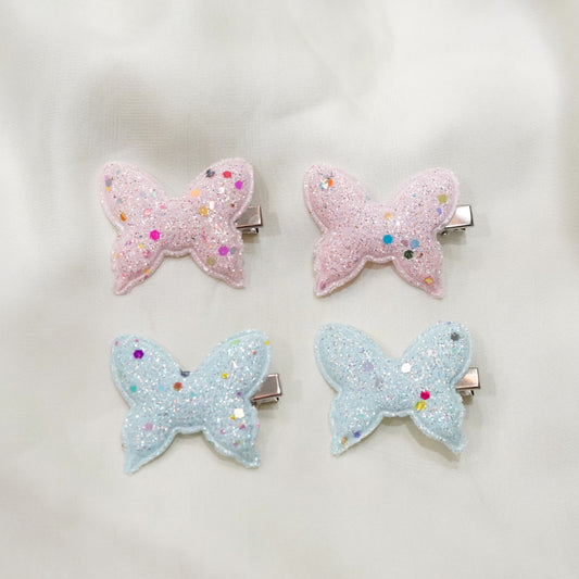Pink & Aqua Shiny Butterfly Hairclip