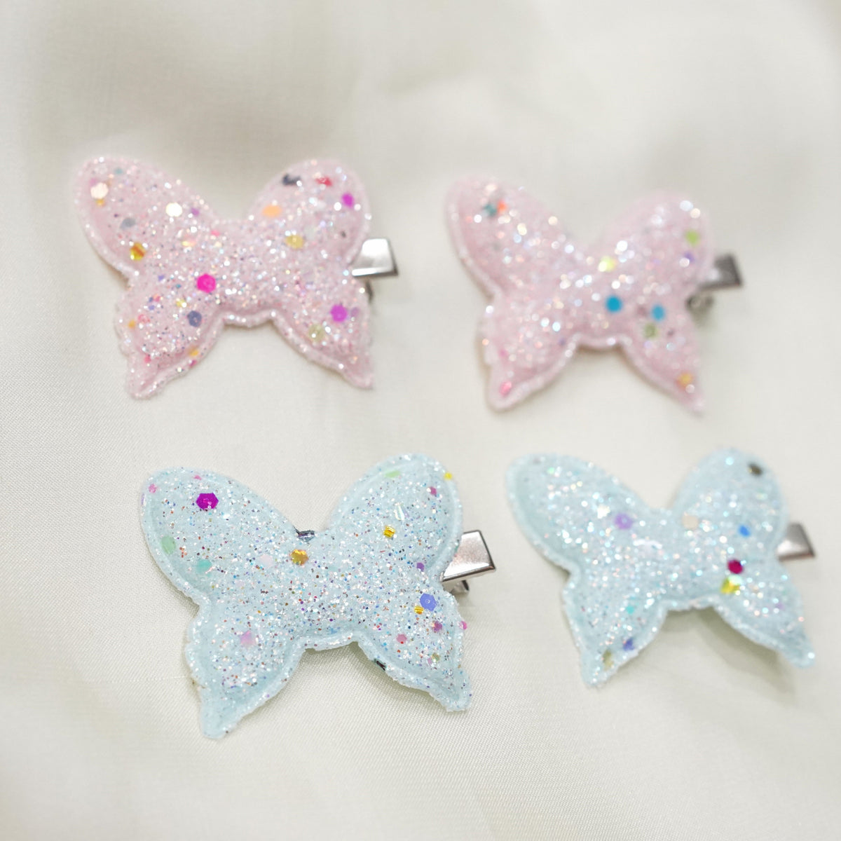 Pink & Aqua Shiny Butterfly Hairclip